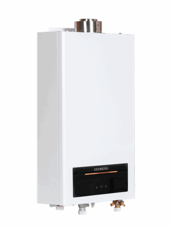 Водонагреватель газовый GENBERG Турбо Max 710.01 Белый, 12 л/мин, 23 кВт (труба в комплекте)