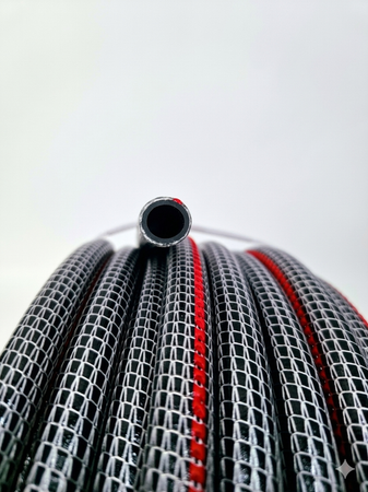 Шланг поливочный 1/2" (12мм) ПВХ PREMIUM Plus, армированный, 3 слойный, черного цвета (25м)