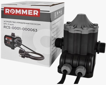 Блок автоматики с манометром Rommer EPC-12 (диапазон настройки 0,8-6,7 бар) с дисплеем