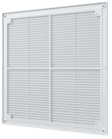 Решетка пластиковая 400х400, белая, сетка