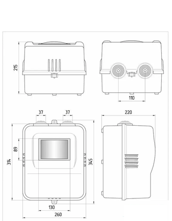 Защитный шкаф ШС-1,2 без дверцы, для счетчика газа G4 (пластиковый, вход сверху)