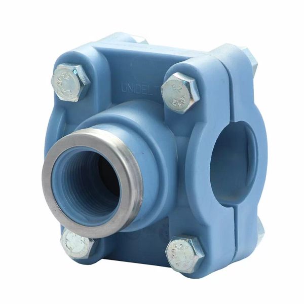 Седелка (хомут на врезку) ВР 25х3/4" Р-10 (ПНД, Компрессия), ГОЛУБАЯ, с кольцом, CODE 1031