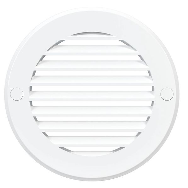 Решетка пластиковая D-100/136 круглая,  белая с фланцем