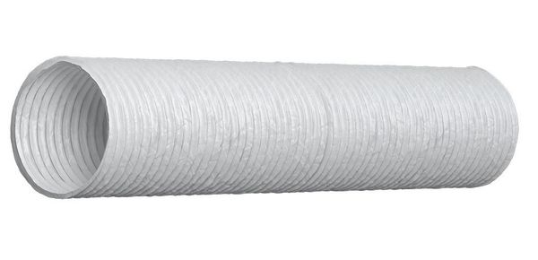 Канал армированный круглый гофрированный 150мм х 2м. ПВХ белый ERA