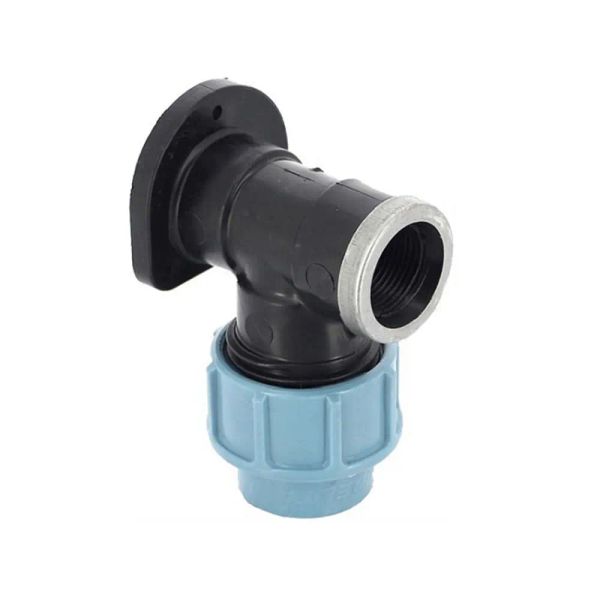 Отвод настенный ВР 20х1/2", Р-16 (ПНД, Компрессия) с креплением