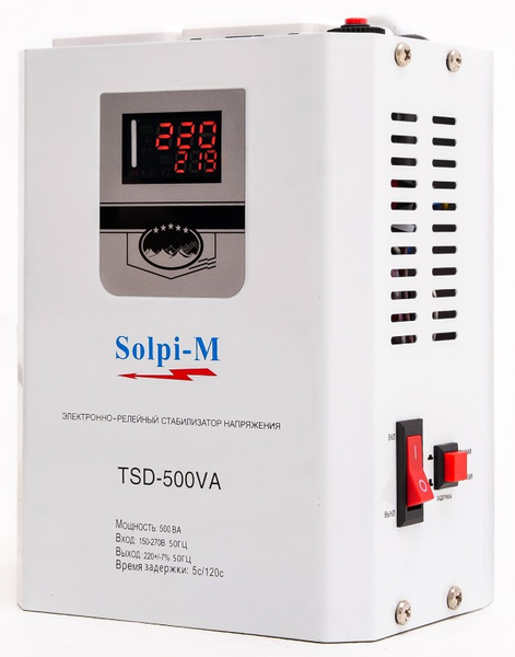 Стабилизатор напряжения Solpi-M TSD-500VA (500 Вт, 220В) настенный