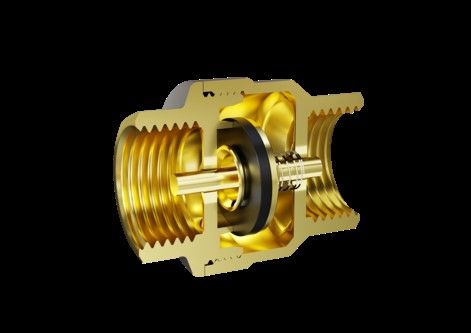 Клапан латунный пруж. муфтовый Ду 15 Ру40 (ЛАТУННЫЙ ЗАТВОР), никелированный, LD