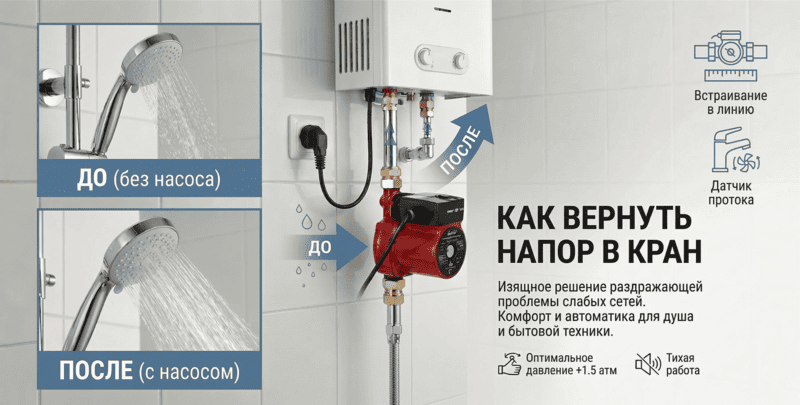 Слабый напор воды? Решаем проблему раз и навсегда: всё о насосах повышения давления