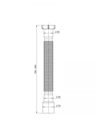 Гибкая труба 1 1/2" х 40/50 (максимальная длина 800мм)