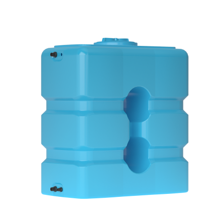 Емкость ПЭ прямоугольная синего цвета 1000л (АТР-1000) в комплекте с поплавковым клапаном Ду 20