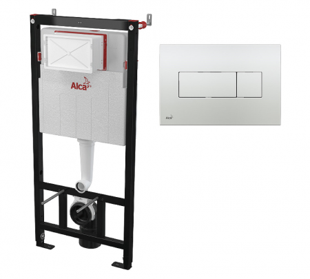 Система инсталляции для унитаза 3в1 AM101/1120 + M371-0001 (кнопка пластиковая, хром, глянцевый)